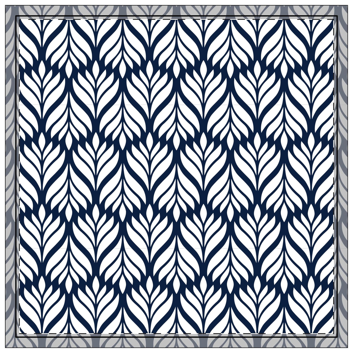 Napkin 4-set | Navy & White | Palm
