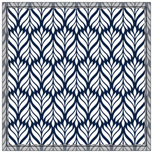 Napkin 4-set | Navy & White | Palm