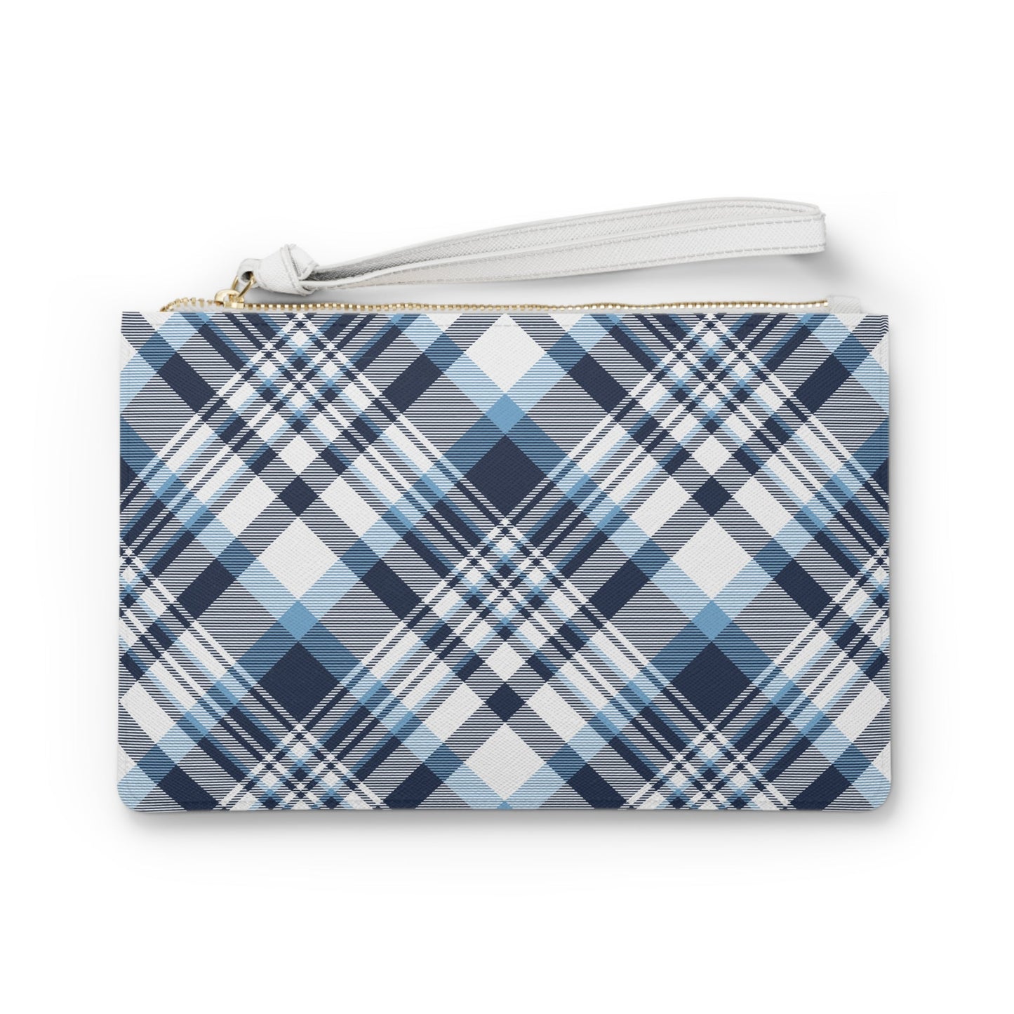 Clutch Bag | Light Blue & White | Tartan