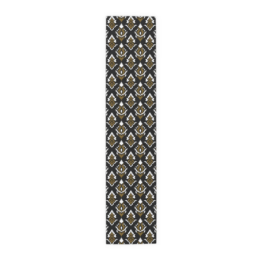 Table Runner | Black & Gold | Ikat