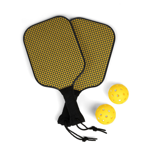 Pickleball Paddle Kit | Yellow & Blue | Houndstooth