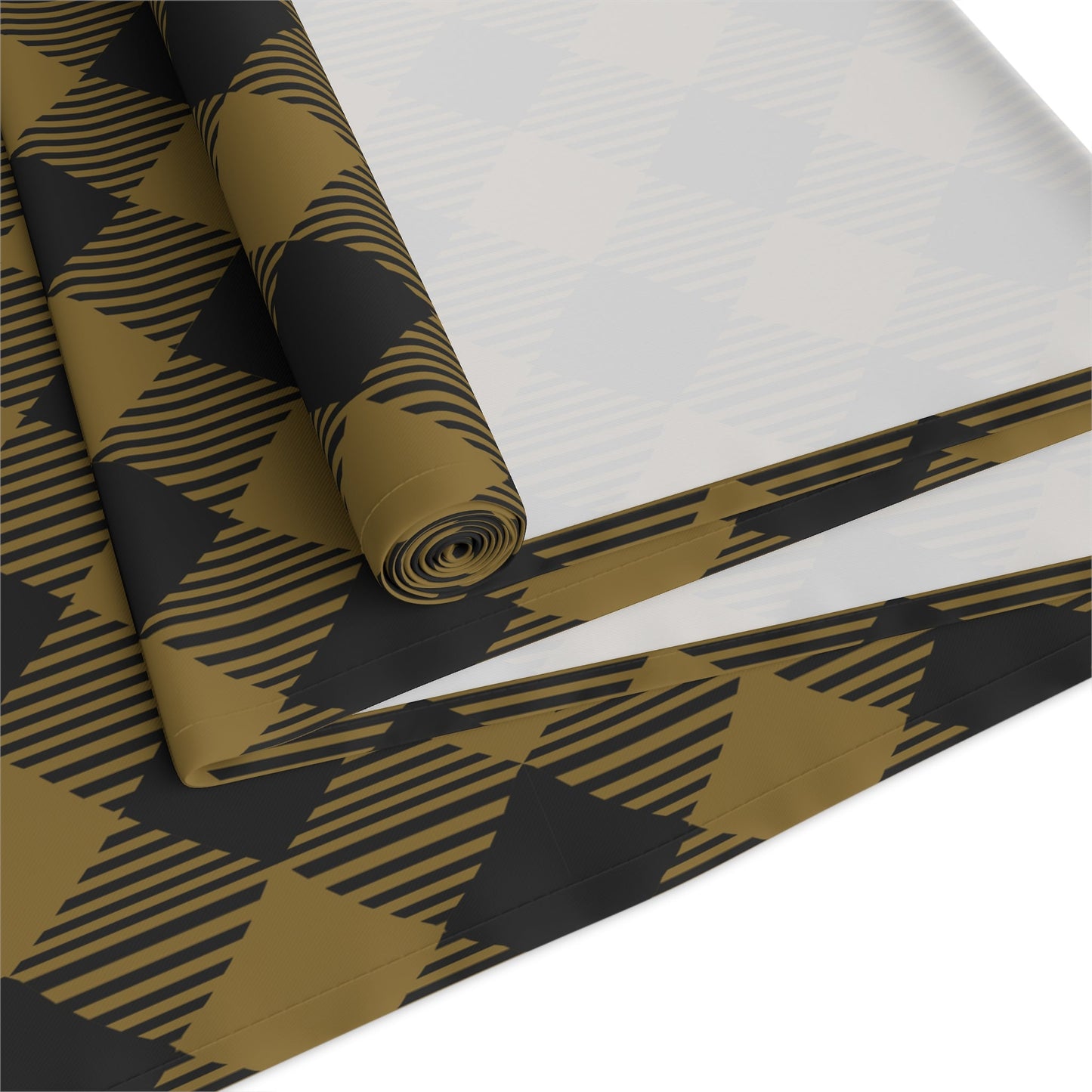 Table Runner | Black & Gold | Gingham