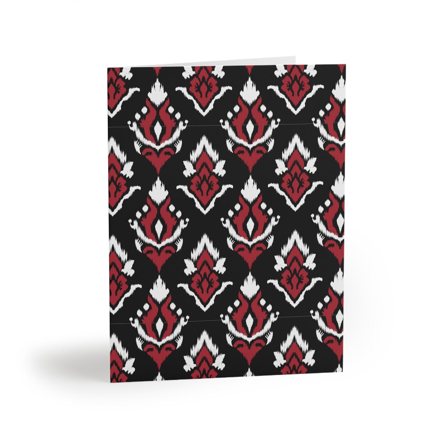 Notecards Set | Red & Black | Ikat