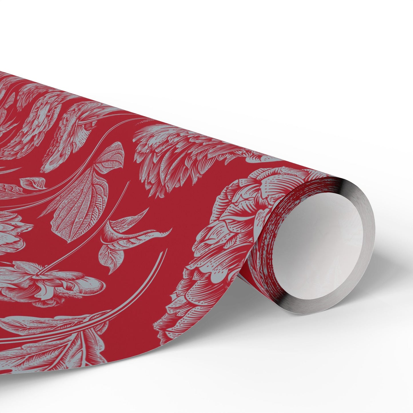 Gift Wrap | Red & Gray | Peony