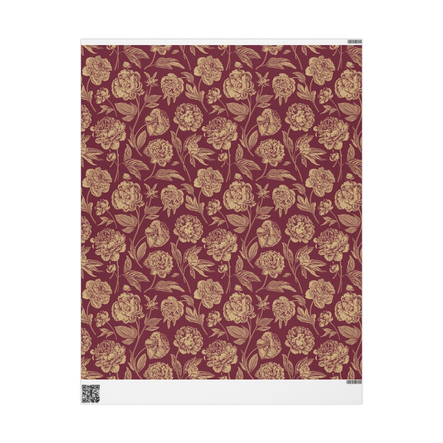 Gift Wrap | Maroon & Gold | Peony