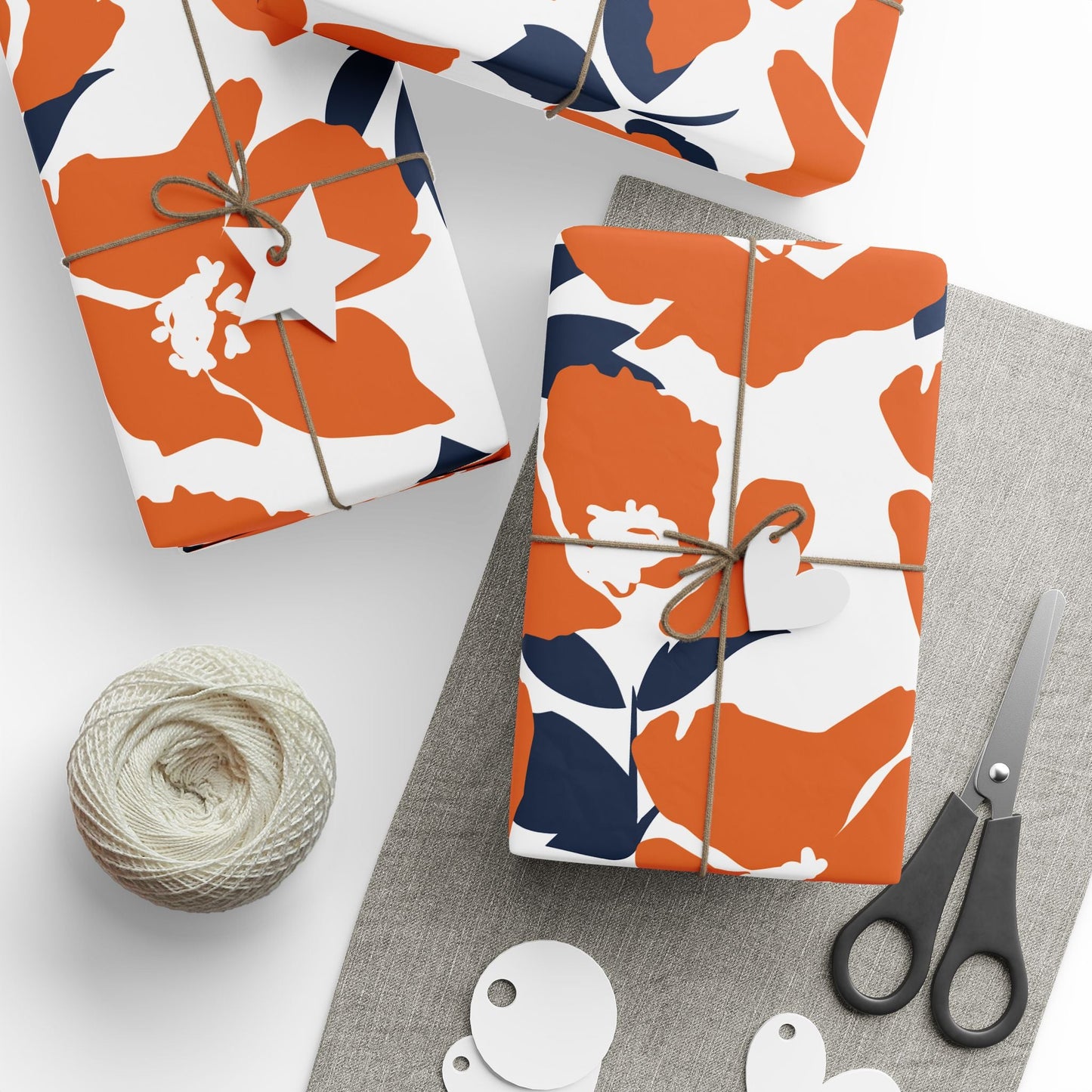Gift Wrap | Orange & Blue | Poppy