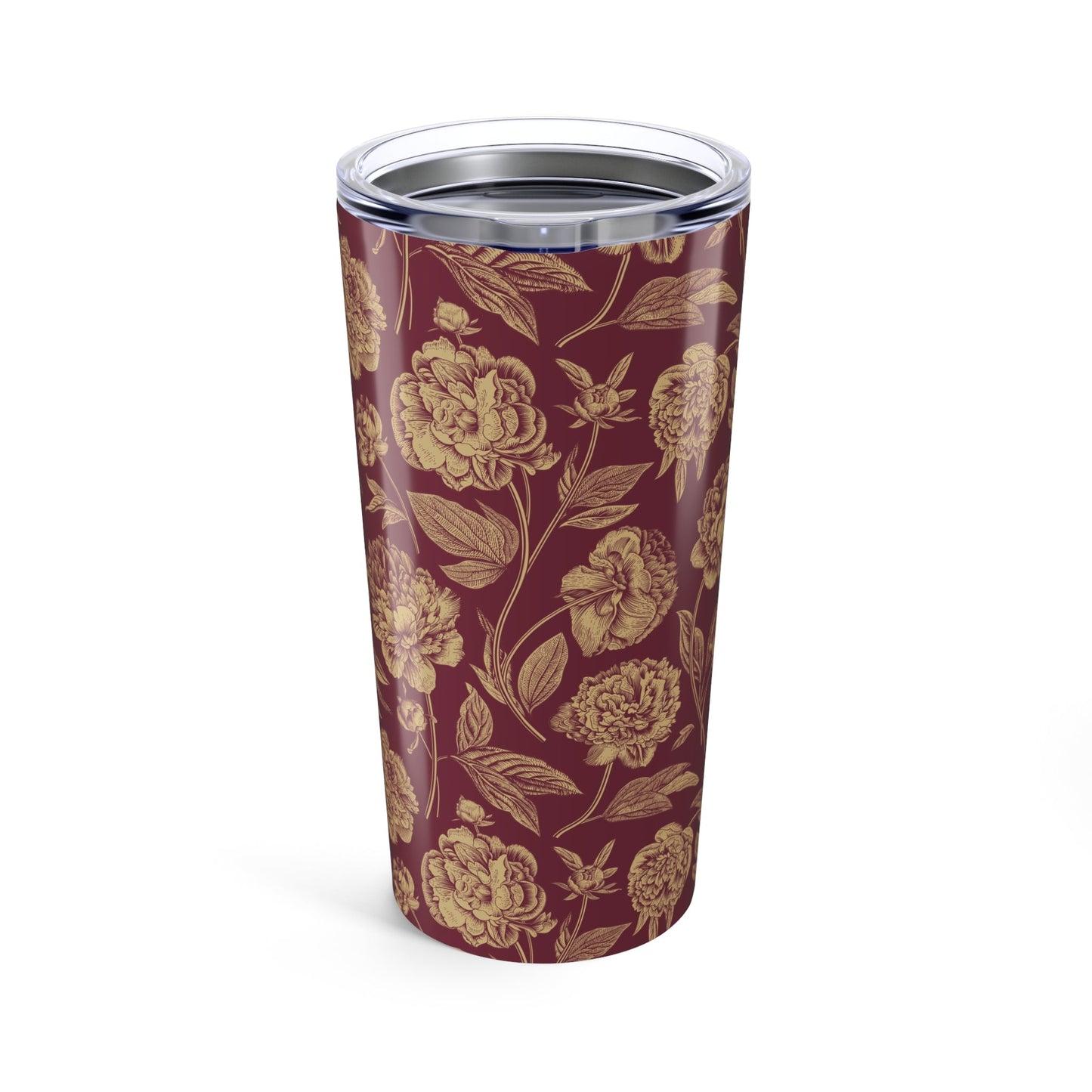 Tumbler | Maroon & Gold | Peony