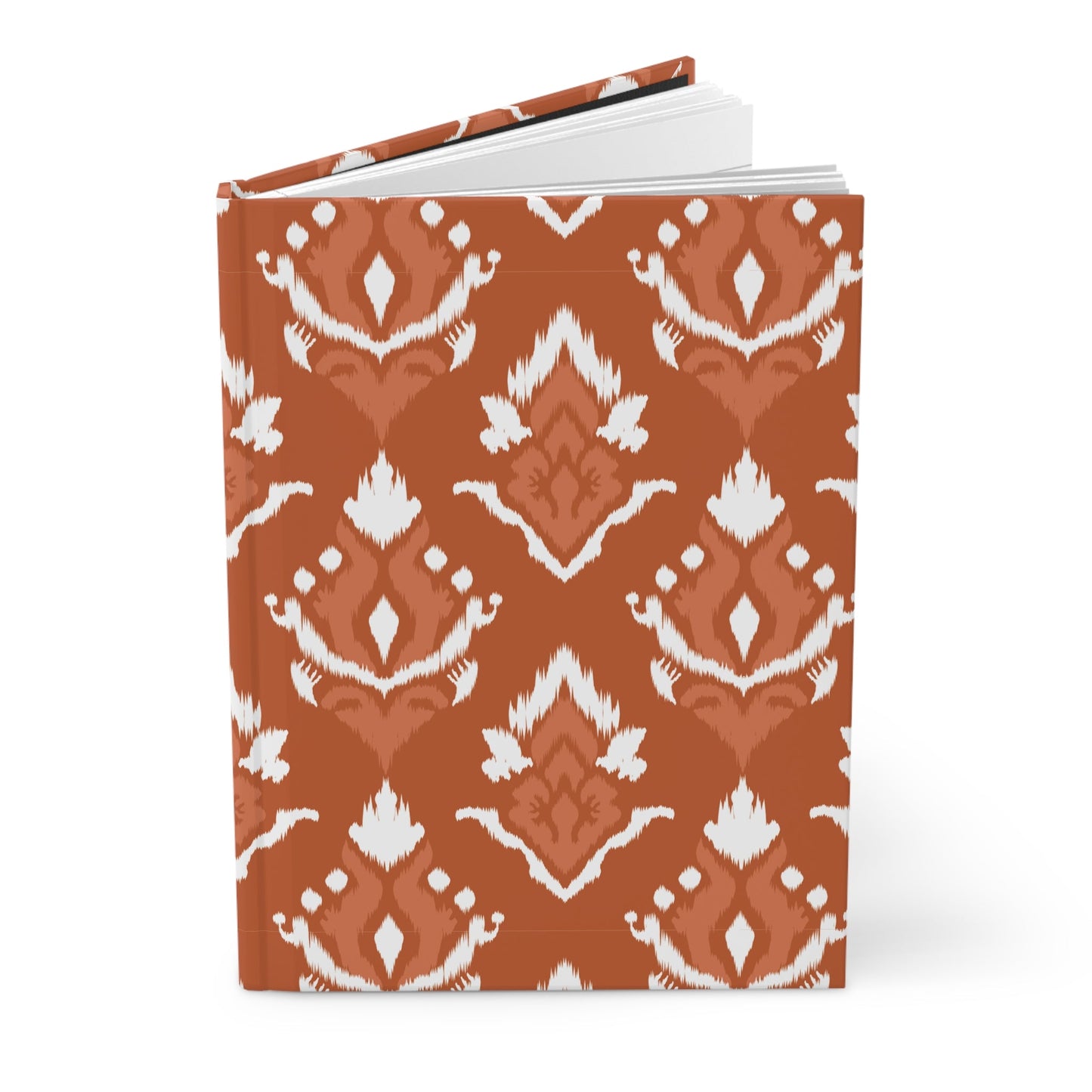 Journal | Dark Orange & White | Ikat