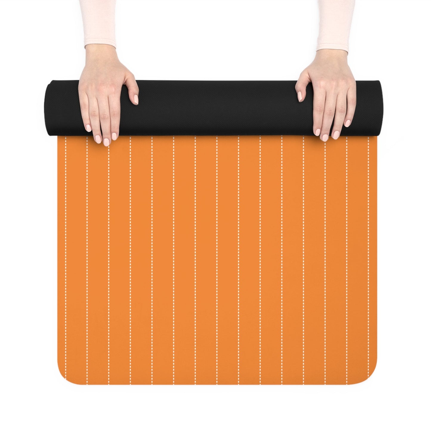 Yoga Mat | Orange & White | Pinstripe