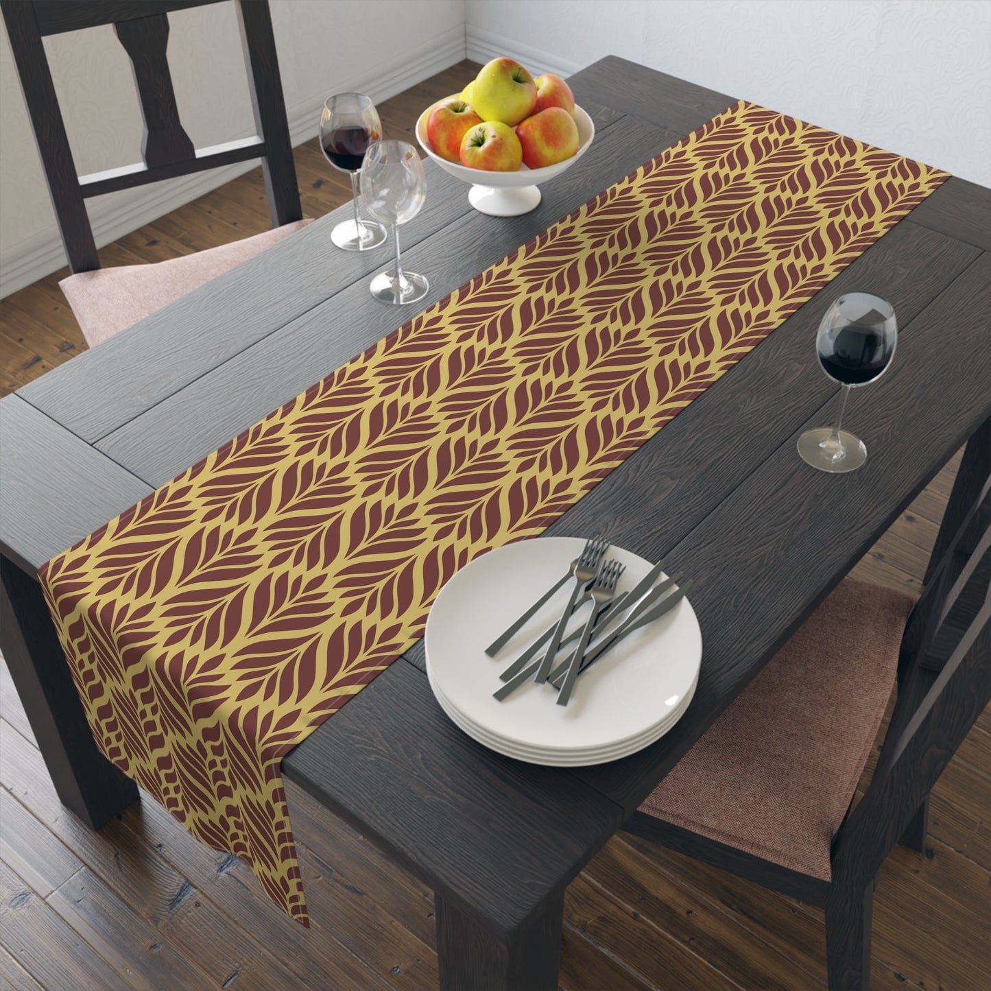 Table Runner | Red & Yellow | Palm