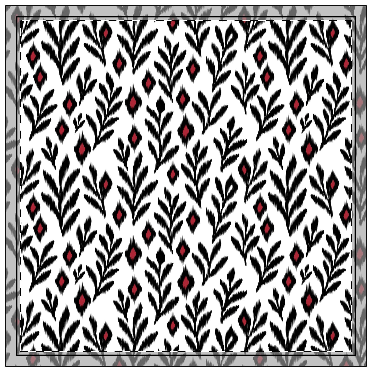 Napkin 4-set | Red & Black | Laurel