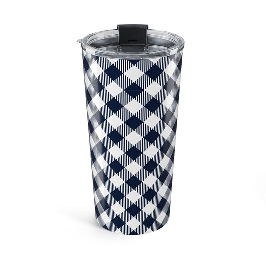 Tumbler | Navy & White | Gingham
