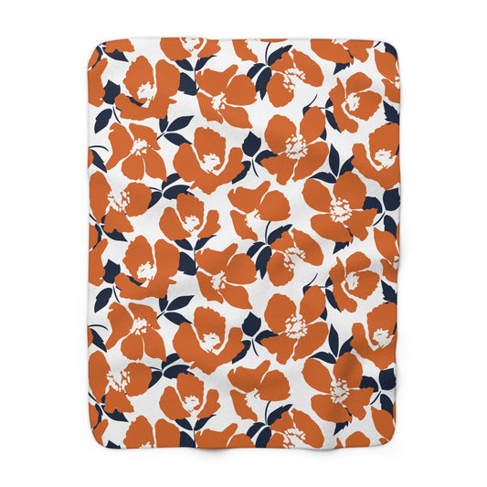 Sherpa Blanket | Orange & Blue | Poppy