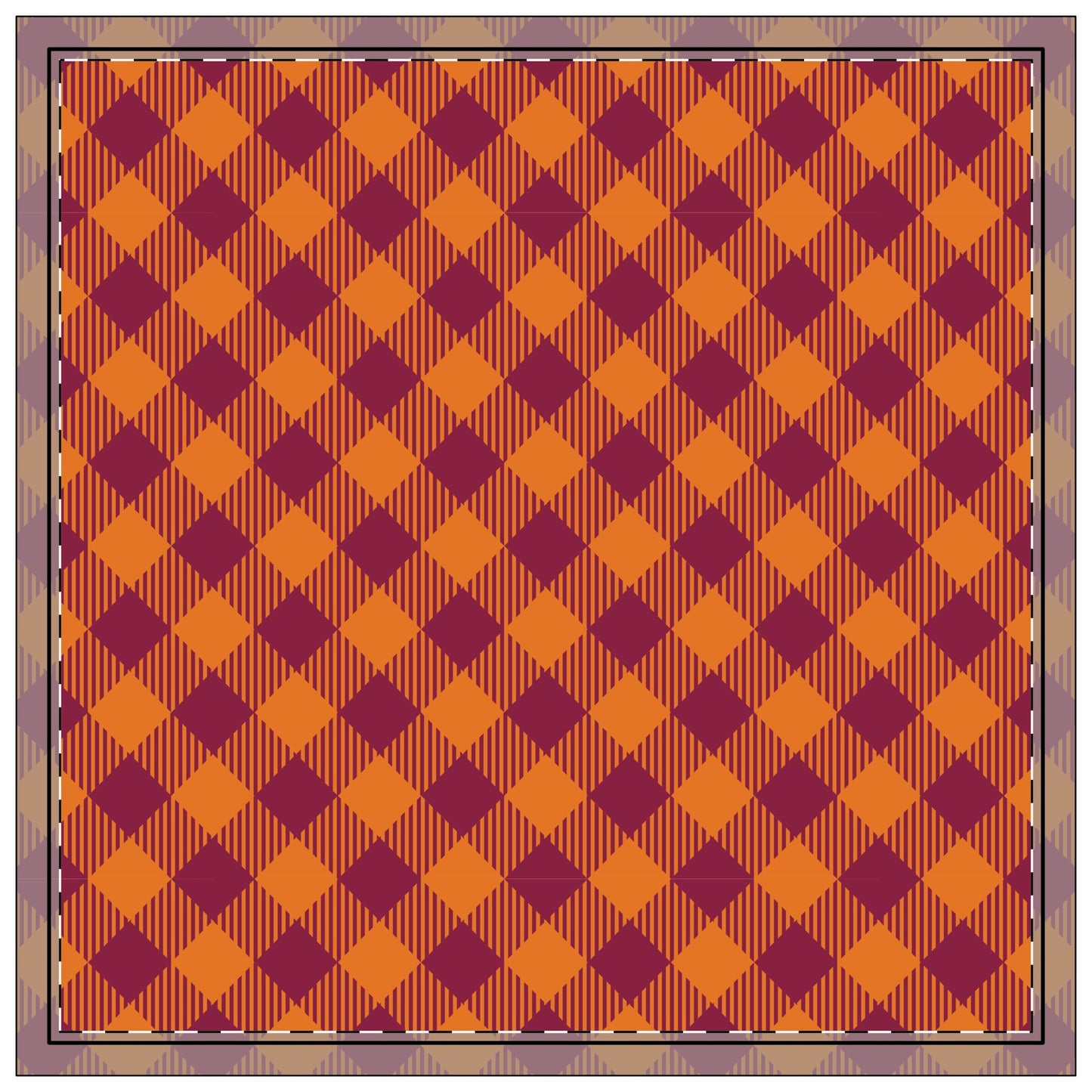 Napkins | Maroon & Orange | Gingham