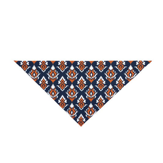Pet Bandana | Orange & Blue | Ikat