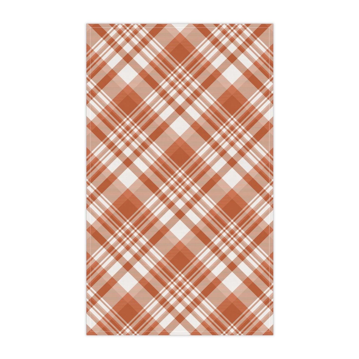 Tea Towels | Dark Orange & White | Tartan