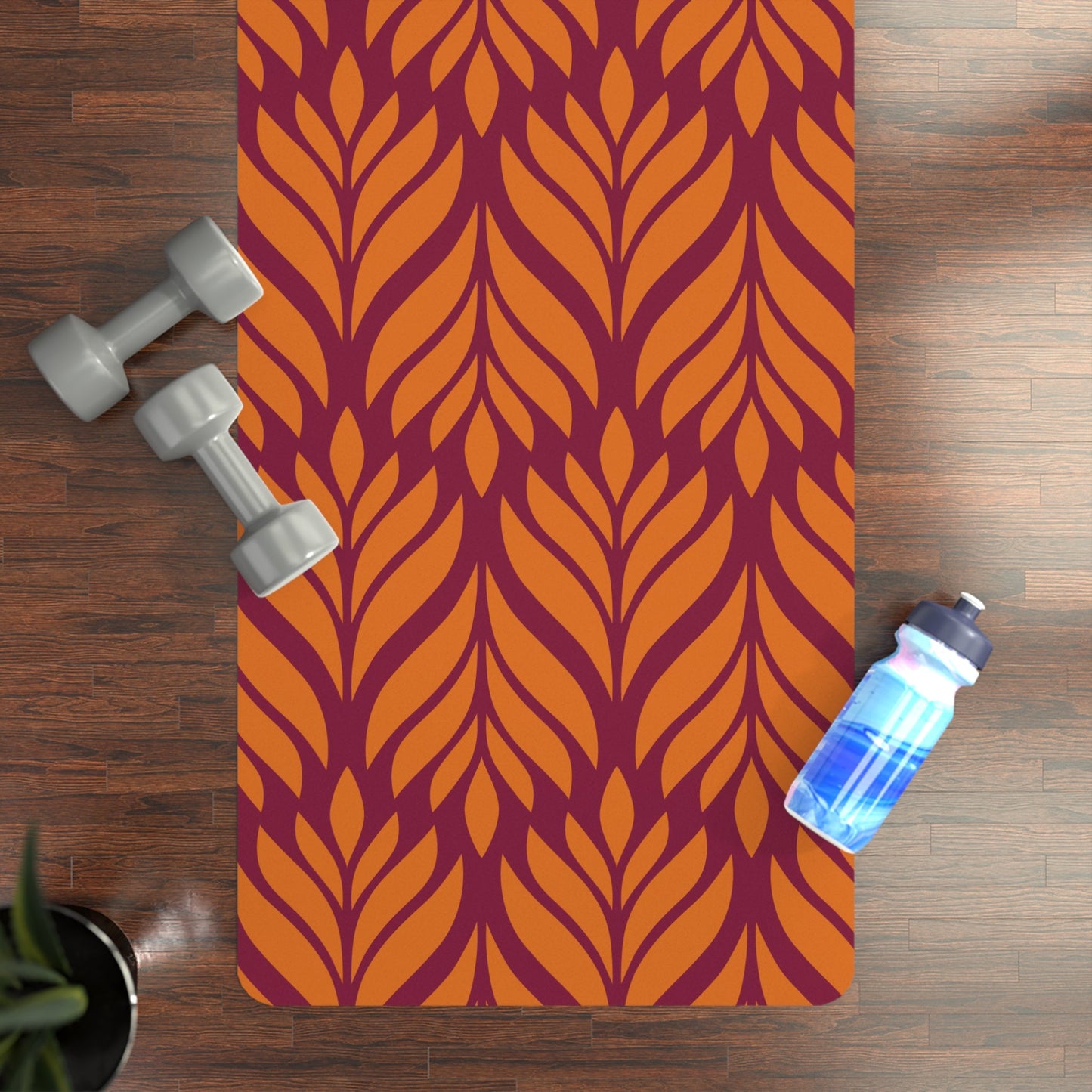 Yoga Mat | Maroon & Orange | Palm