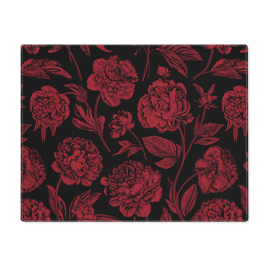 Placemat | Red & Black | Peony
