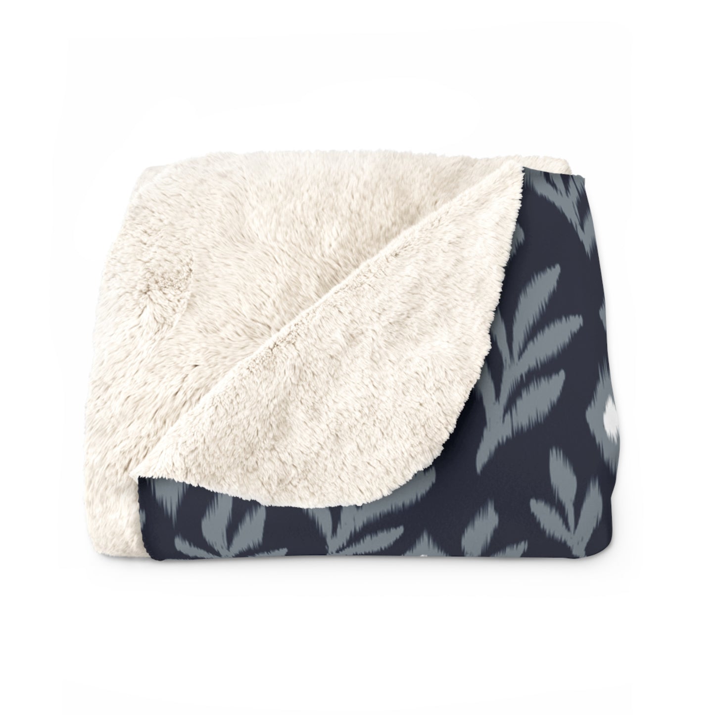 Sherpa Fleece Blanket- Personalized | Navy & White | Laurel