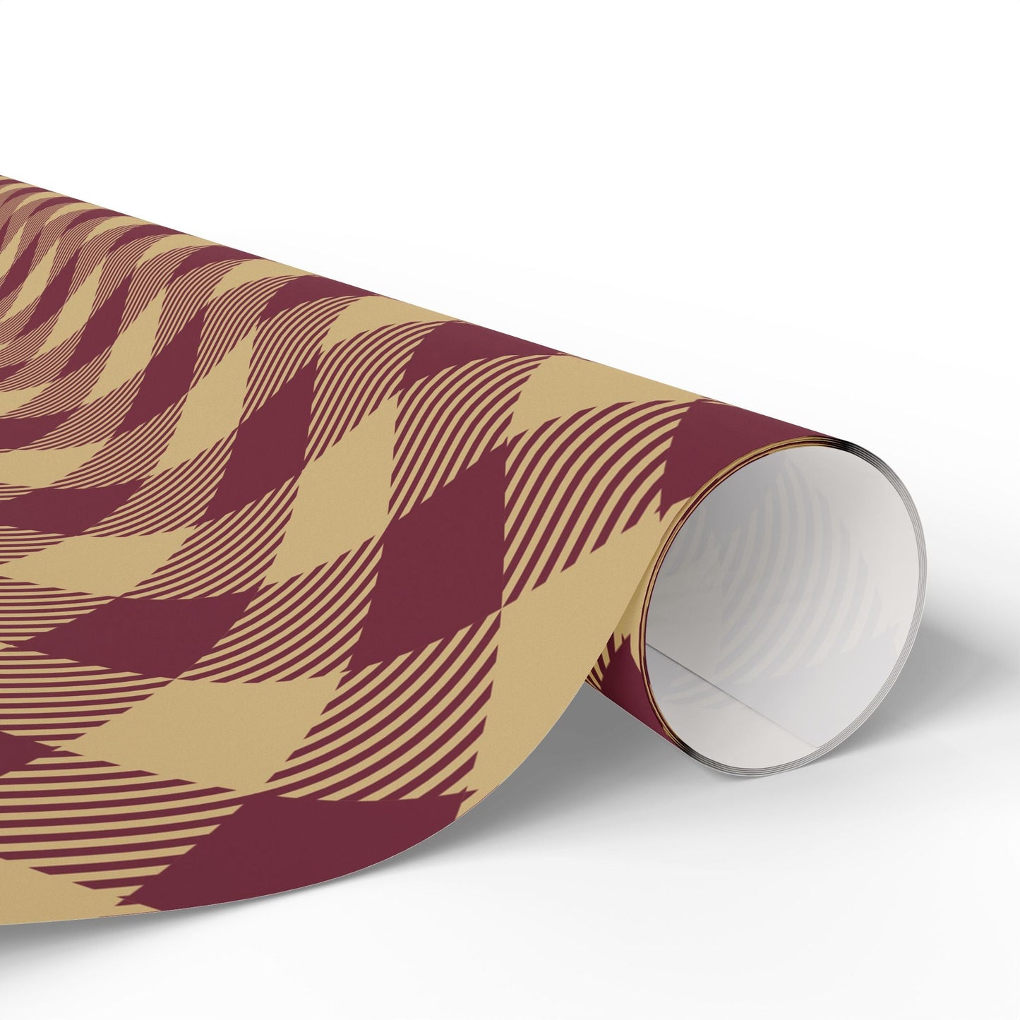 Gift Wrap | Maroon & Gold | Gingham
