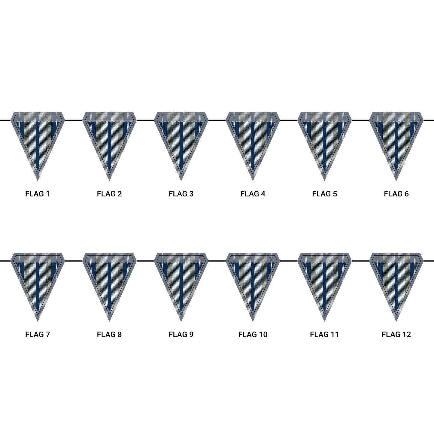 Flag Garland | Gold & Blue | Stripe