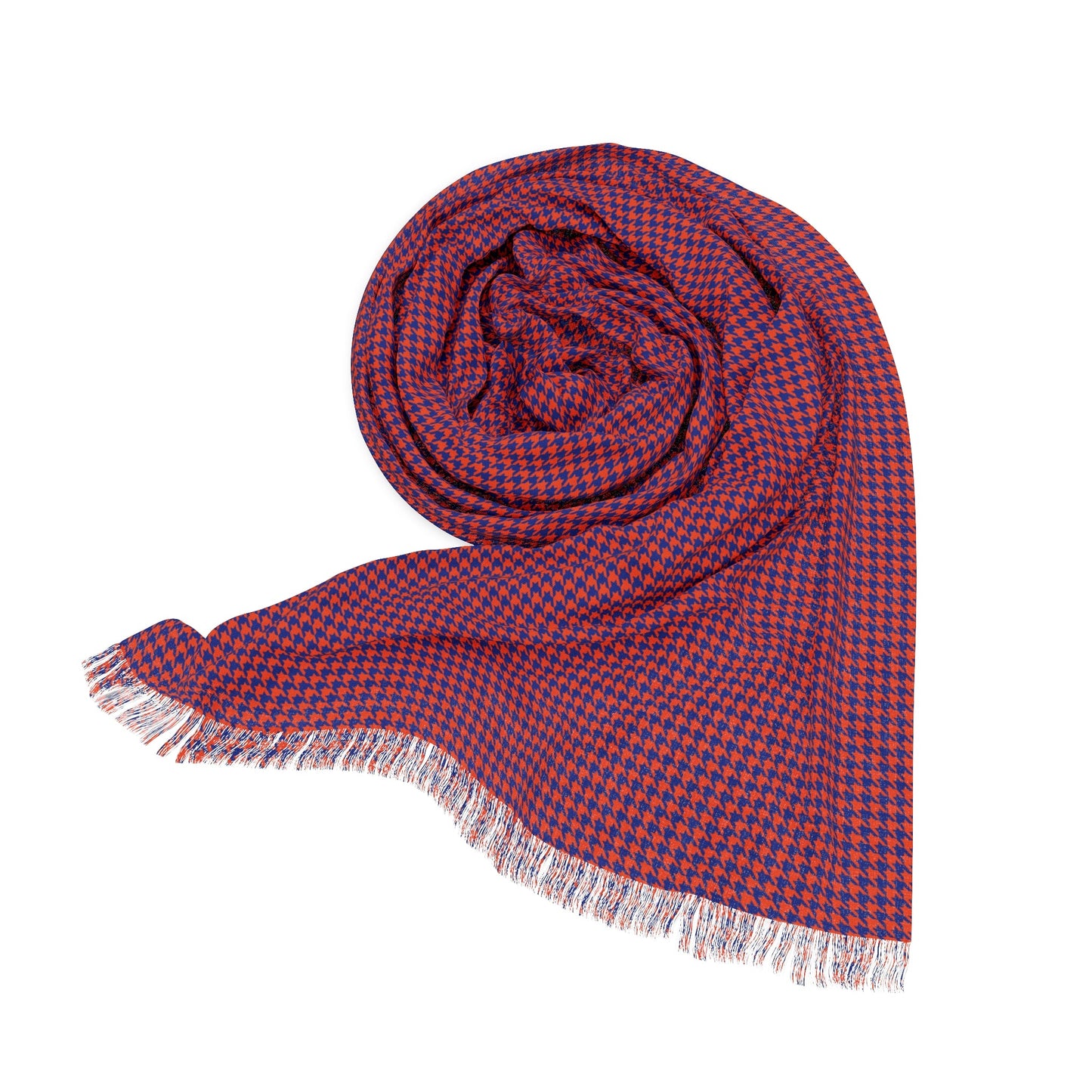 Scarf | Bright Blue & Orange | Houndstooth