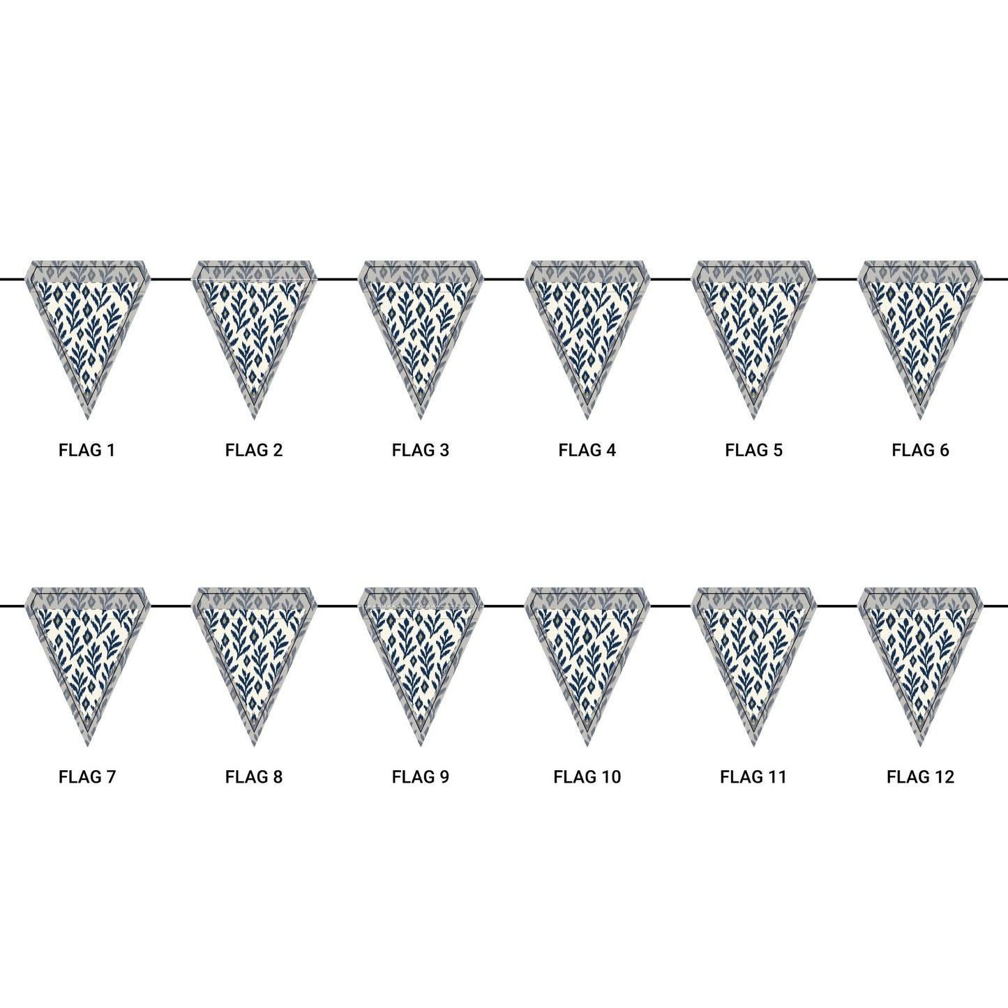 Flag Garland | Gold & Blue | Laurel