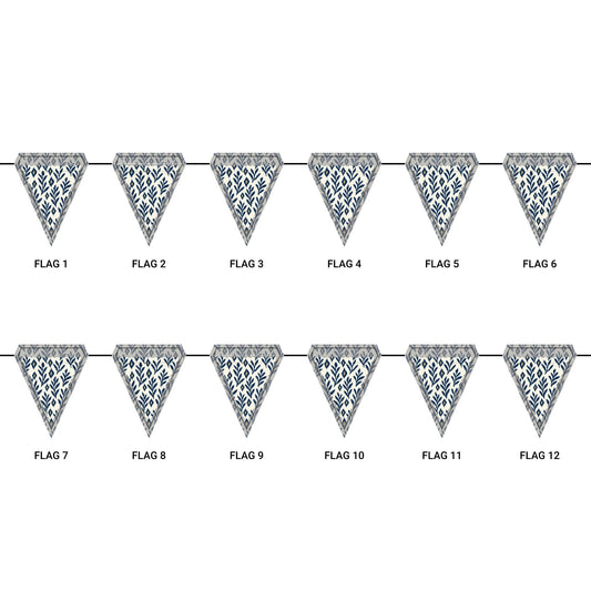Flag Garland | Gold & Blue | Laurel