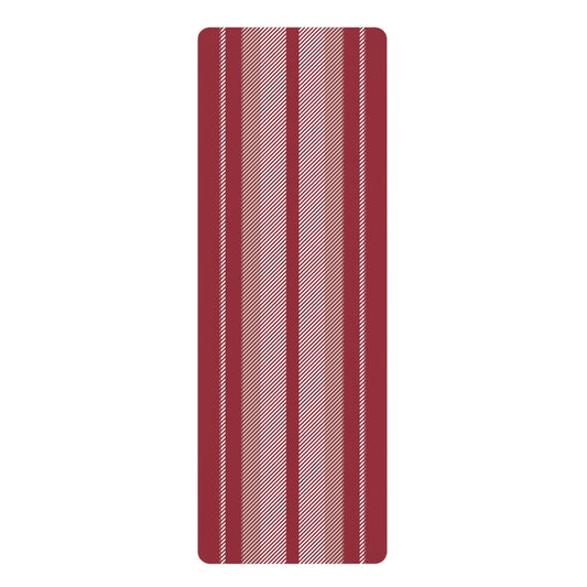 Yoga Mat | Maroon & White | Stripe