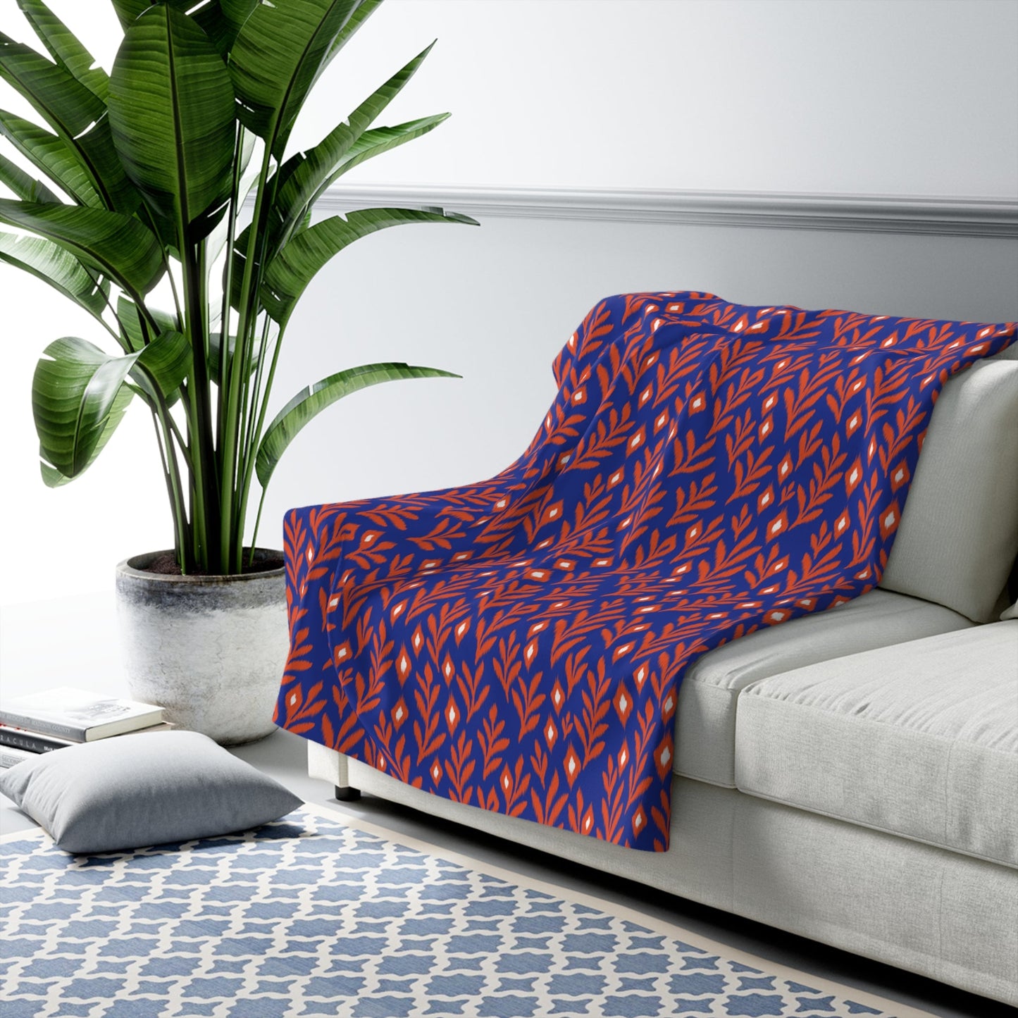 Sherpa Blanket | Bright Blue & Orange | Laurel
