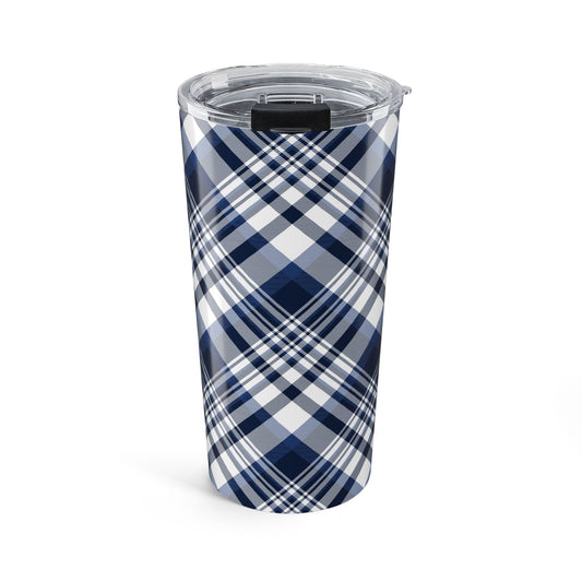 Tumbler | Navy & White | Tartan
