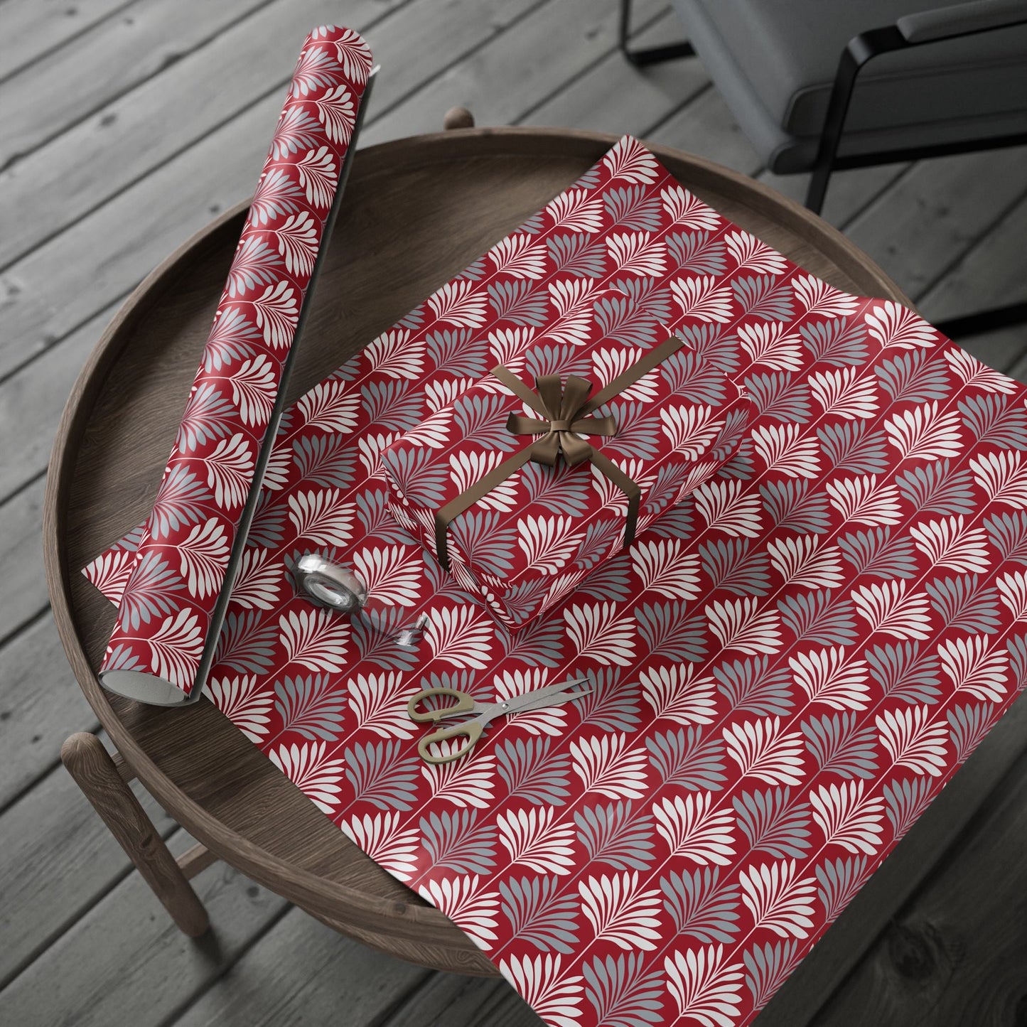 Gift Wrap | Red & Gray | Deco