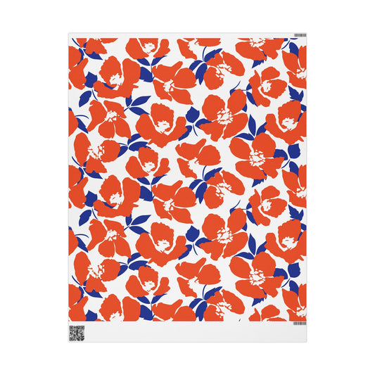 Gift Wrap | Bright Blue & Orange | Poppy