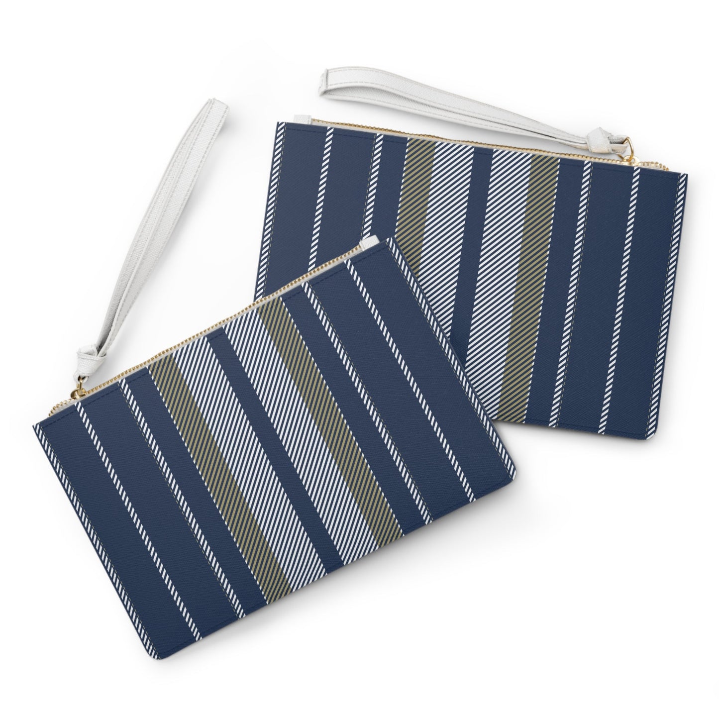 Clutch Bag | Gold & Blue | Stripe