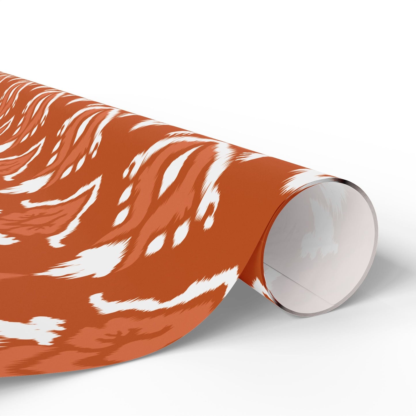 Gift Wrap | Dark Orange & White | Ikat