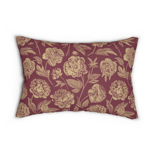 Pillow | Maroon & Gold | Peony