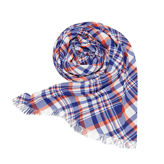 Scarf | Bright Blue & Orange | Tartan