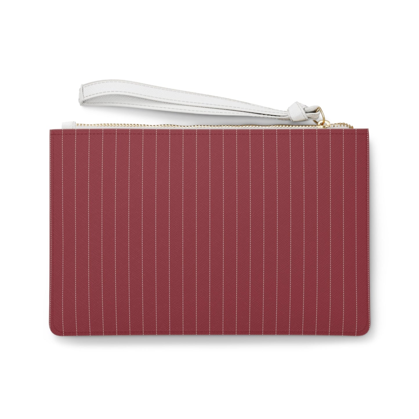 Clutch Bag | Maroon & White | Pinstripe
