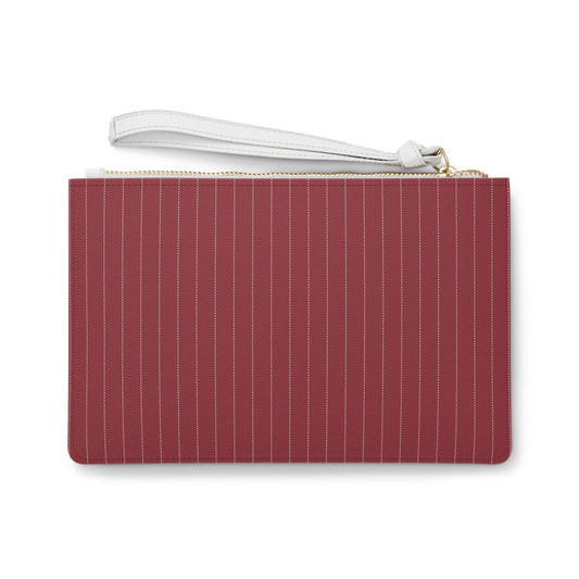 Clutch Bag | Maroon & White | Pinstripe