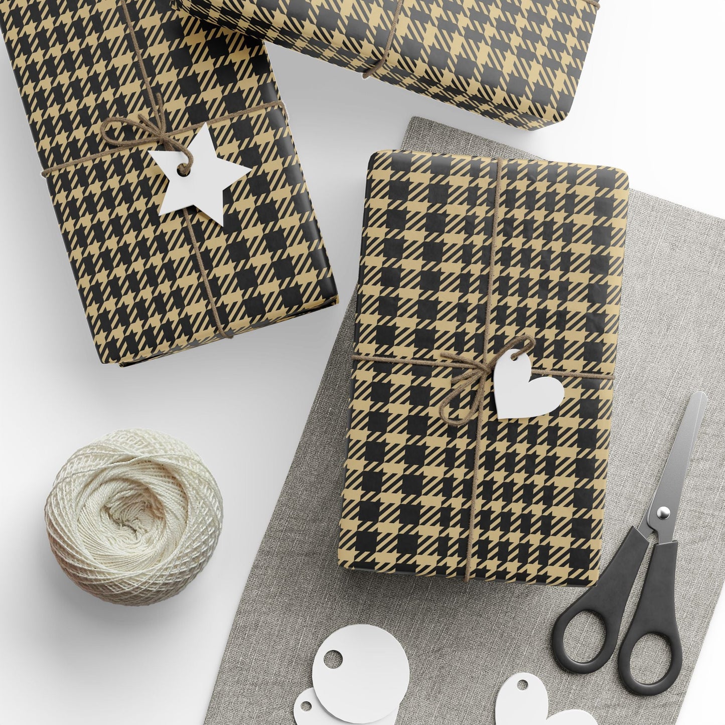 Gift Wrap | Black & Gold | Tweed