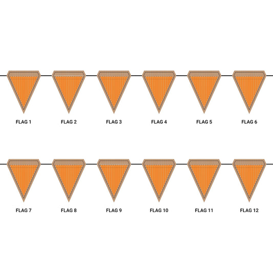 Flag Garland | Orange & White | Pinstripe