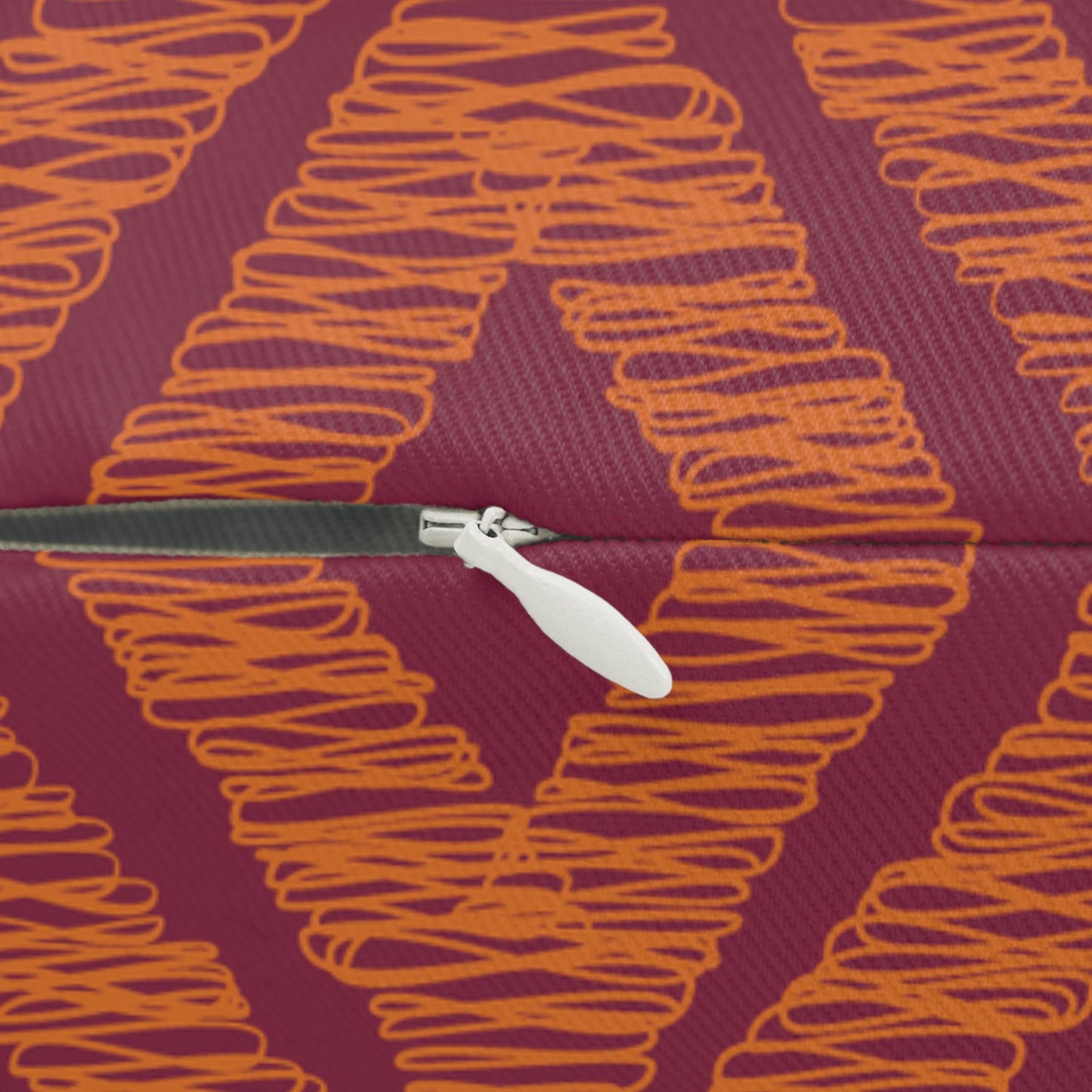 Pillow | Maroon & Orange | Ogee
