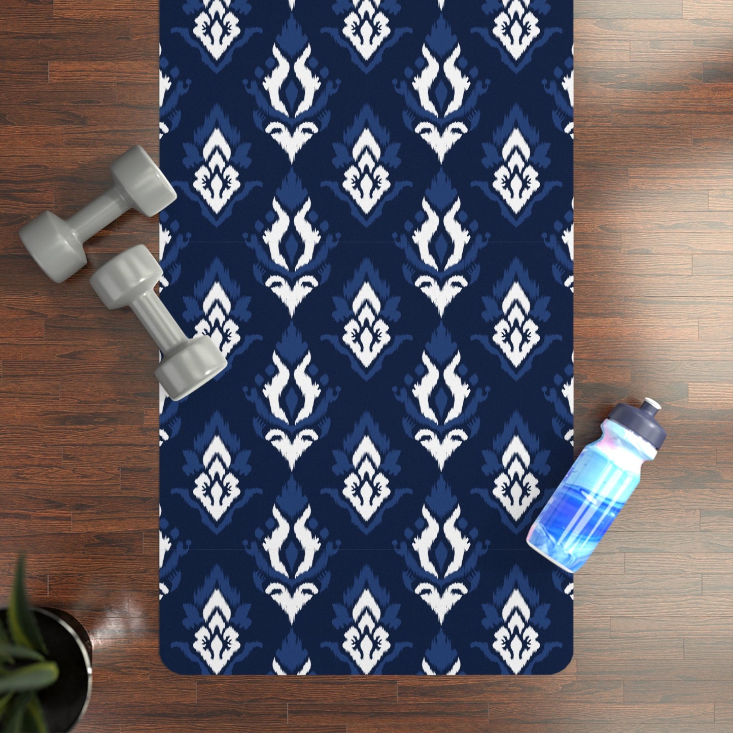 Yoga Mat | Navy & White | Ikat