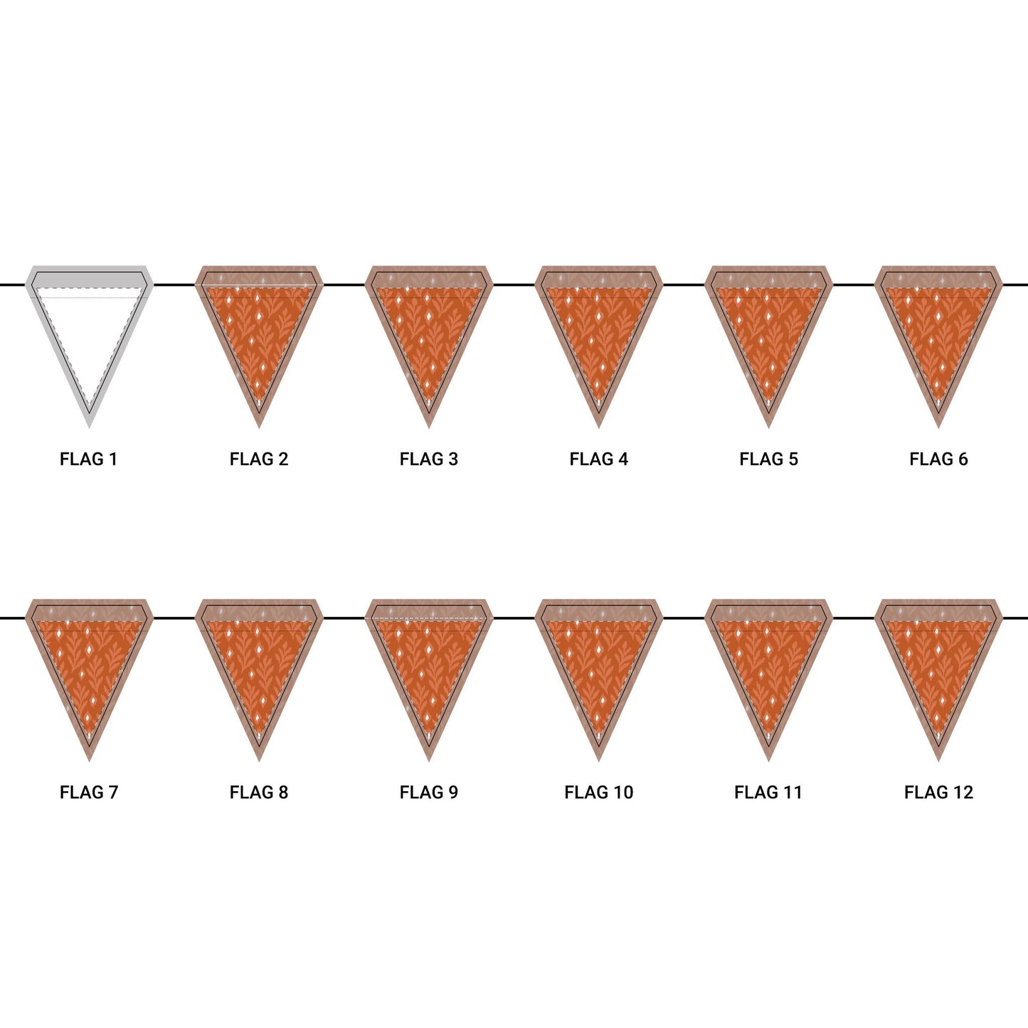 Flag Garland | Dark Orange & White | Laurel