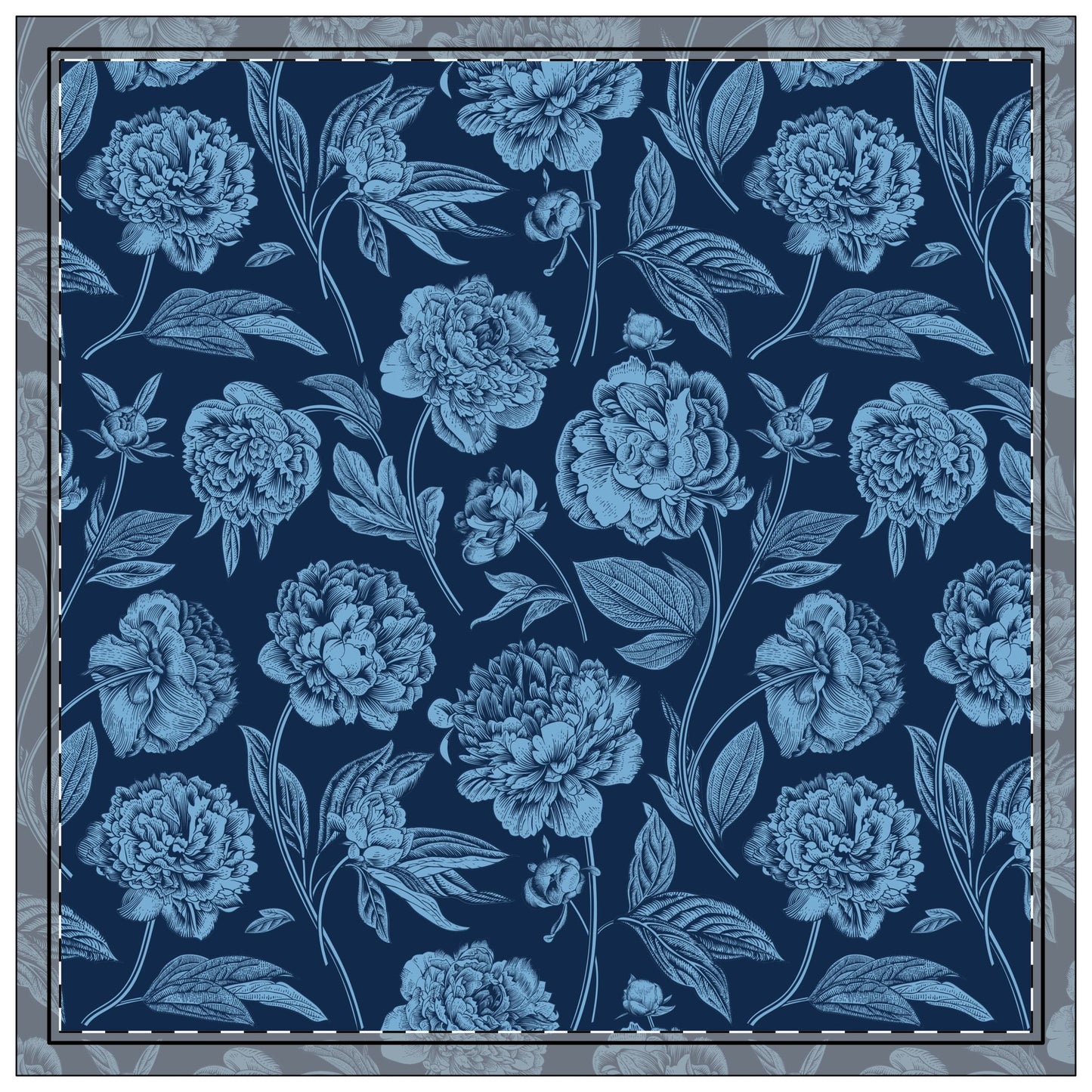 Napkins | Light Blue & White | Peony