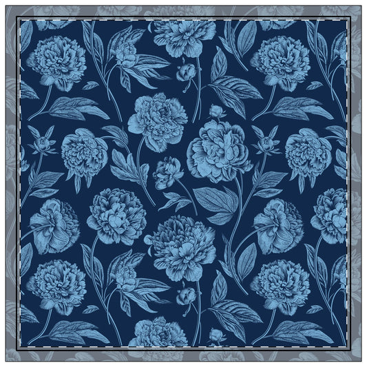 Napkins | Light Blue & White | Peony