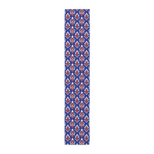 Table Runner | Bright Blue & Orange | Ikat