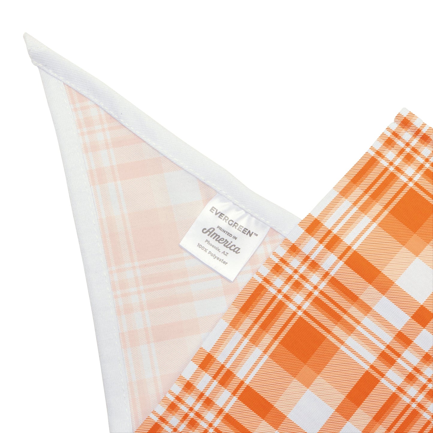 Pet Bandana | Orange & White | Tartan