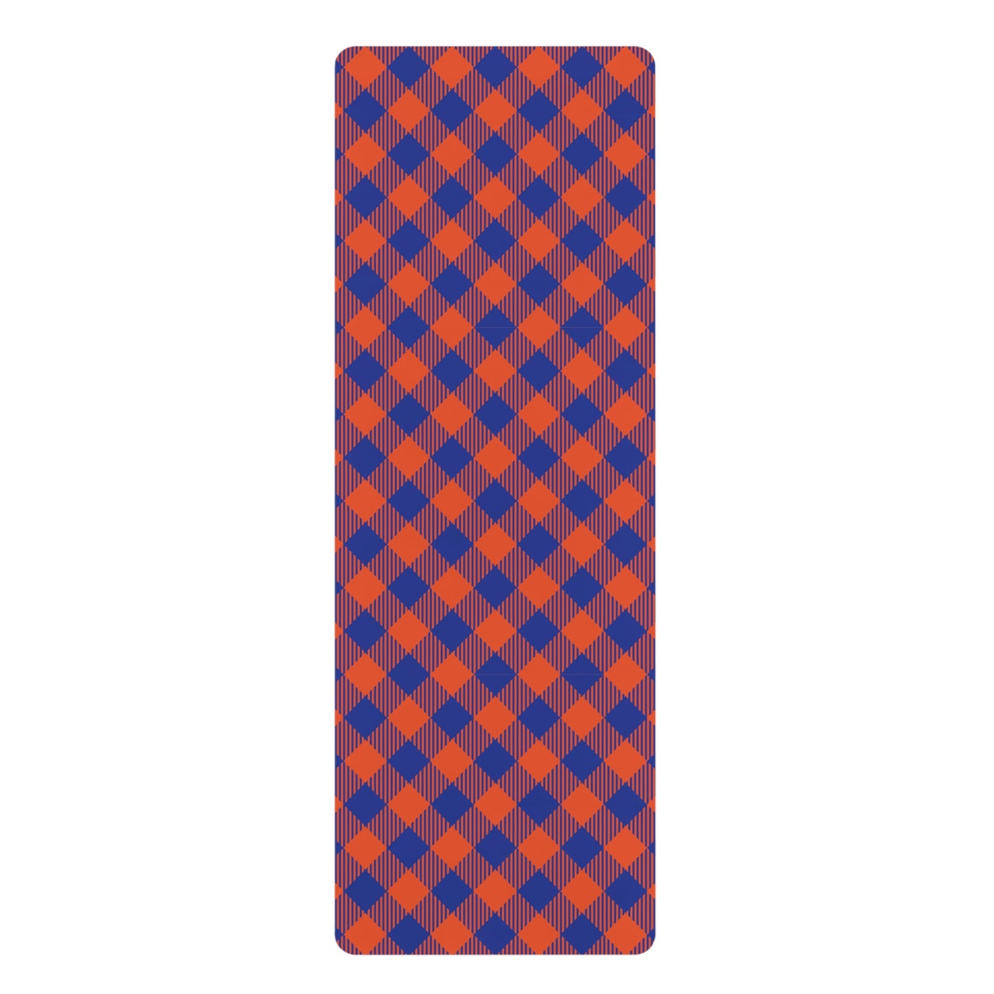 Yoga Mat | Bright Blue & Orange | Gingham