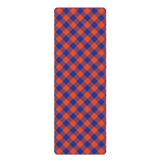 Yoga Mat | Bright Blue & Orange | Gingham
